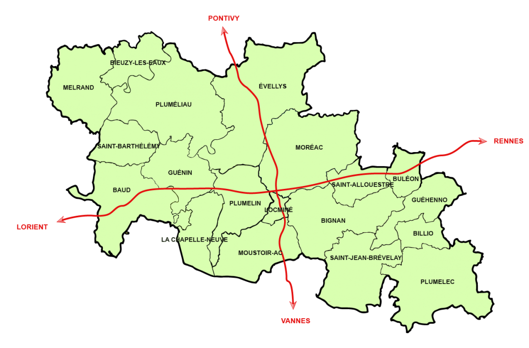 Cartographie de Centre Morbihan Communauté Carte Centre Morbihan Communauté